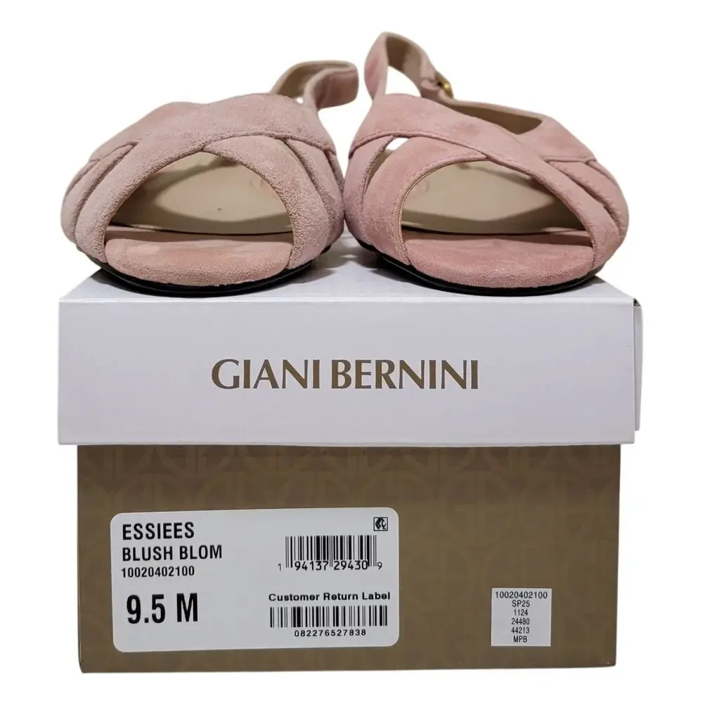 Giani Bernini Essie Slingback Fisherman Sandals Size US 9.5M Blush Pink Suede